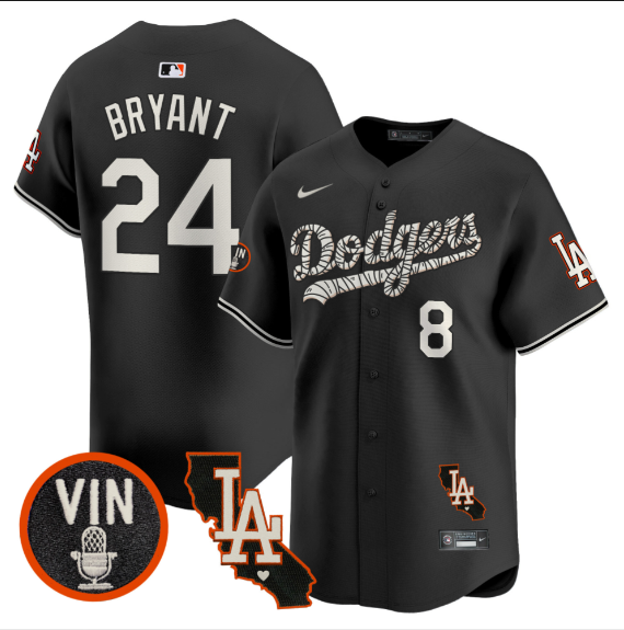 Men Los Angeles Dodgers #24 Bryant 2025 black Limited Stitched Jersey->los angeles dodgers->MLB Jersey